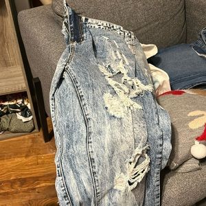 Distressed mom jeans